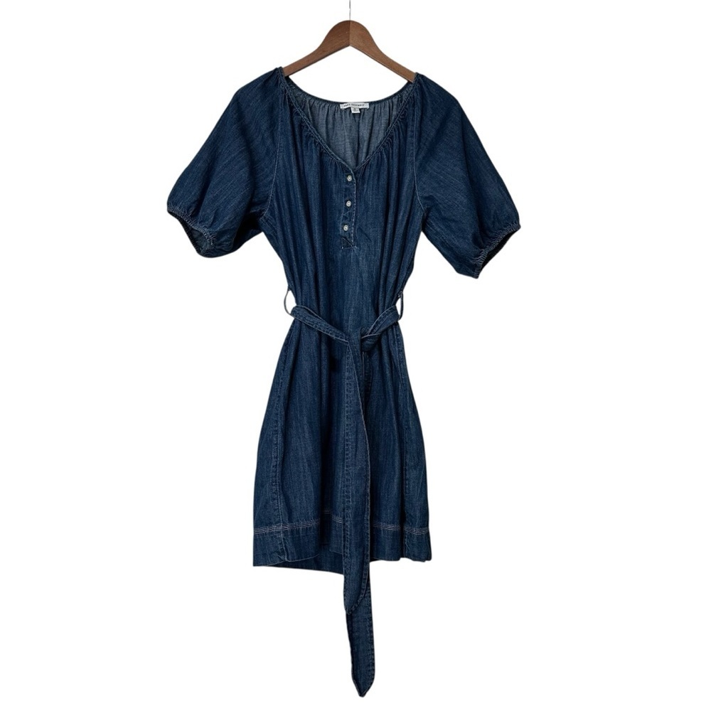Free Assembly Women’s XL Denim 100% Cotton Puff Sleeve Mini Dress